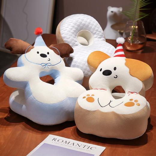 自然醒翘耳小狗冰豆豆双面午睡枕学生午休枕头趴桌子抱枕睡觉神器靠枕QYL 商品图10