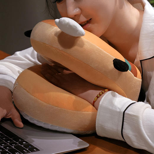 自然醒美食派对趣味冰豆豆双面午睡枕成人办公室午休抱枕小学生教室专用趴桌神器QYL 商品图13