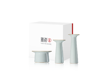 汝窑天地人花器组