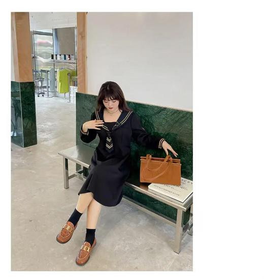 参与8折活动！ 超级福利【诗铭洛可】2026（短款/长款）XCA427连衣裙学院风海军领 商品图2