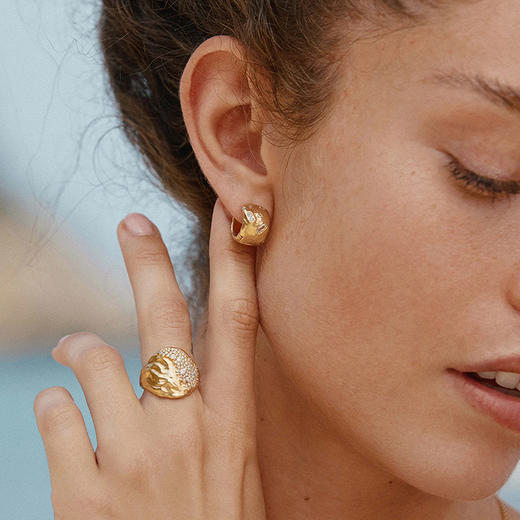 在途4周到｜Agapee-Lucci-白色锆石 宽耳环［法国设计师］ 商品图3