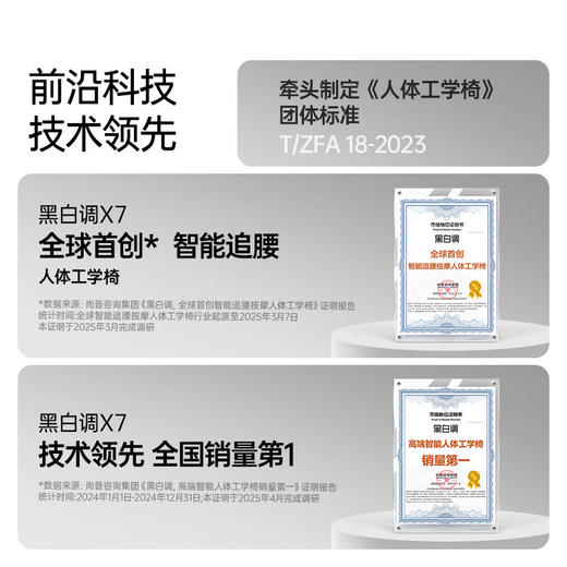 黑白调X7智能追腰人体工学椅电脑椅办公椅子人工力学座椅电竞椅按摩加热 商品图1