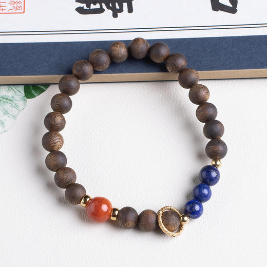 xy0446沉香+南红青金石手串 商品图4