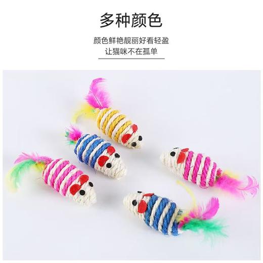 宠物玩具剑麻彩色老鼠 商品图4