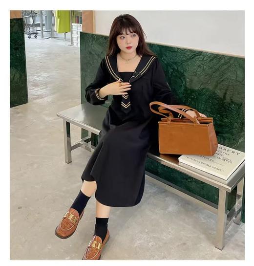 参与8折活动！ 超级福利【诗铭洛可】2026（短款/长款）XCA427连衣裙学院风海军领 商品图6