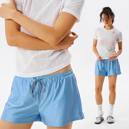 CryingCenter 彩色多抽绳松紧腰短裤女夏 哭喊中心 商品图1