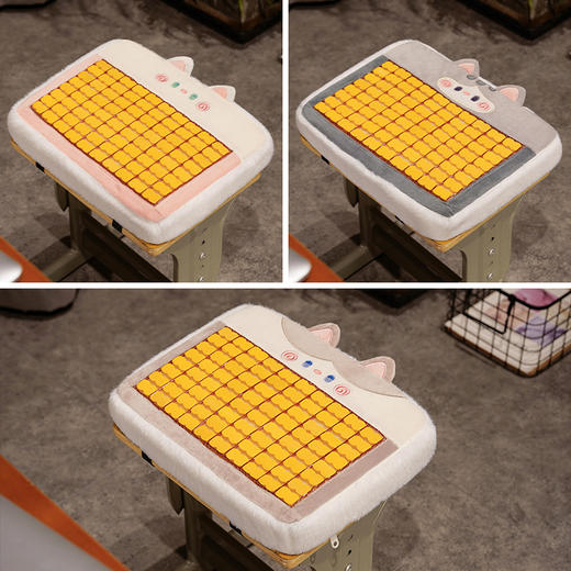 自然醒抱抱猫加厚麻将凉席坐垫夏天透气办公室汽车座椅垫清凉屁股垫子卡通QYL 商品图7