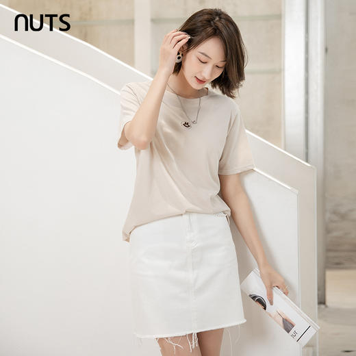 NUTS商场同款夏季纯色时尚百搭水洗牛仔半裙221065296 商品图1
