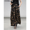COCOBELLA莱赛尔度假风阔腿裤大女主绑带打褶休闲裤PA3075 商品缩略图0
