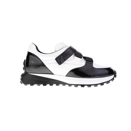 sheme黑白配色速干透气内里女款牛皮运动鞋魔术贴设计可定制 商品图0