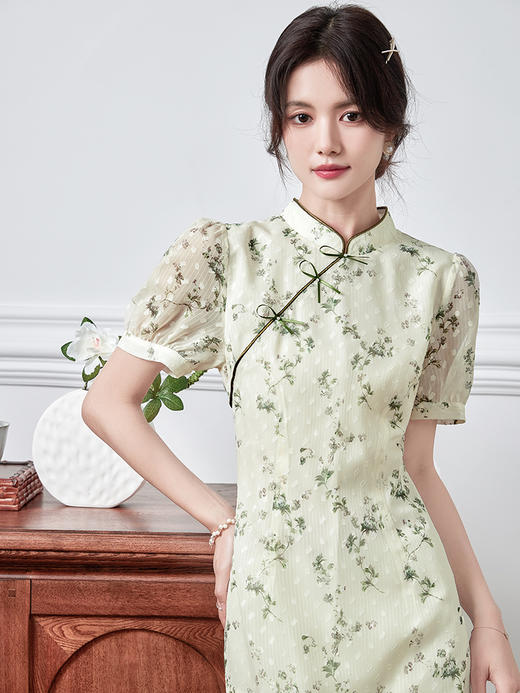 【专属特价】旗袍连衣裙女夏季新款改良版国风复古碎花鱼尾雪纺裙子 商品图4