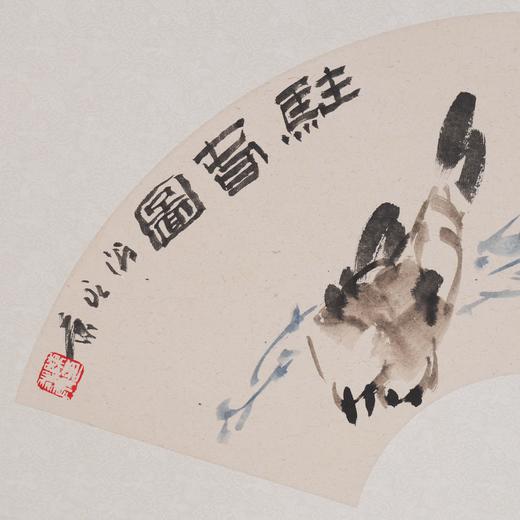 陈永康《驻春图》国画原作30CM*60CM 手绘卡纸扇面花鸟作品 商品图3