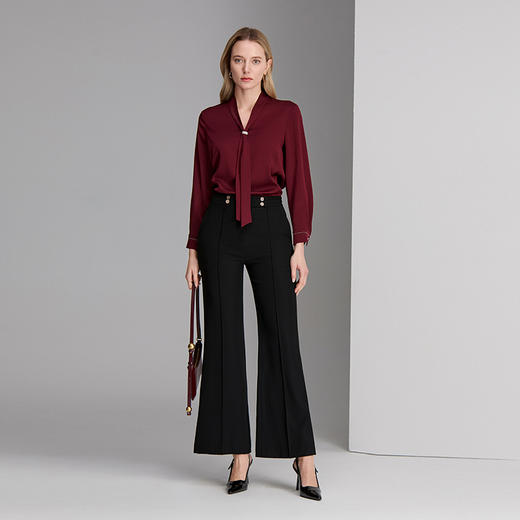 EITIE爱特爱法式气质飘带V领衬衫8313006 商品图2