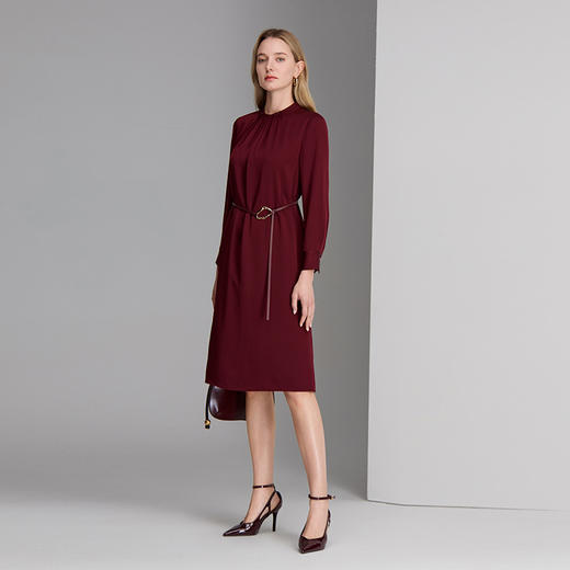 EITIE爱特爱优雅气质精致褶裥立领连衣裙8307019 商品图1