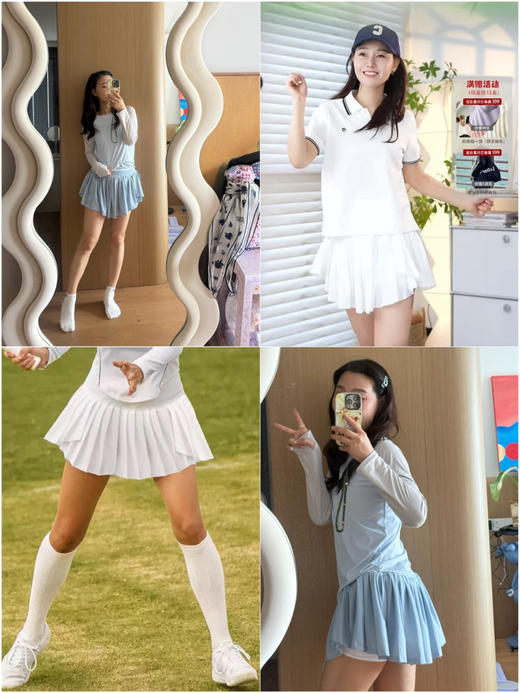 晶晶自留网球百褶短裤裙 商品图0