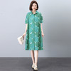丁摩 纯棉印花连衣裙女中长款衬衫裙子Y7630 商品缩略图6