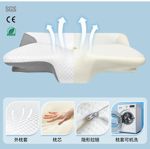 笙观相沐记忆棉枕头 慢回弹记忆棉 颈椎支撑 触感舒适 享受自然好睡眠 商品图10