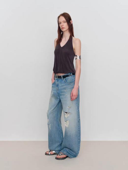 出逃赤岗西/25SSB103/透气醋酸丝棉花苞挂脖背心 商品图3