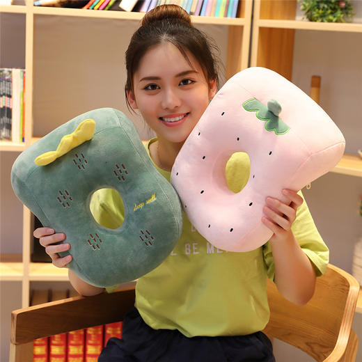 自然醒超柔水晶绒带孔PP棉午睡枕儿童午睡小学生桌上抱枕女生睡觉枕头QYL 商品图5