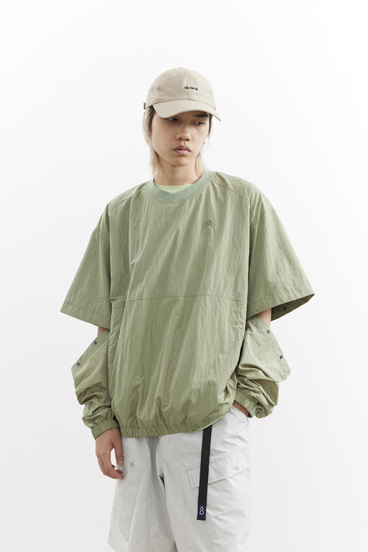 吃茶去chichaqu25户外运动机能拆卸长短袖光泽尼龙套头夹克山系 商品图2