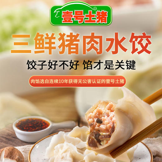 一号土猪 三鲜猪肉饺子480g（20gX24个） 商品图0