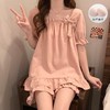 【带胸垫❗薄款短袖套装睡衣】新型亲肤面料家居服，活性印染，透气面料，柔软舒适，不起丢不掉色，薄款防凸点可爱蝴蝶结甜美夏季套装家居服QQ 商品缩略图11