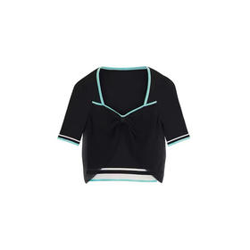 蝴蝶结撞边针织衫