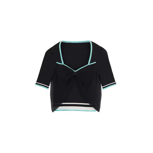 蝴蝶结撞边针织衫 商品图0