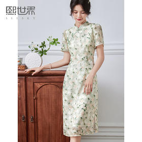 【专属特价】熙世界改良旗袍裙年轻款气质温柔风高端夏季新款新中式雪纺连衣裙