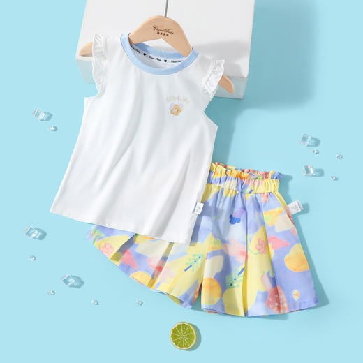【清仓捡漏】【2件套】【90-140】【精典泰迪】女童夏款彩色背心套装 商品图3