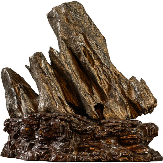 清	灵璧石文房赏石（红木座） 商品图5