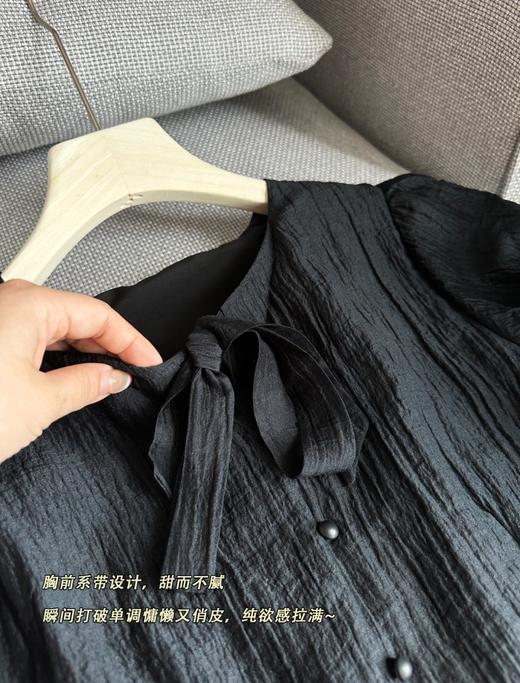 一眼沦陷的黑色上衣+紫色花边阔腿裤！ 商品图6