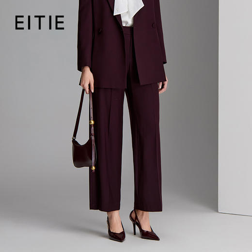 EITIE爱特爱高级优雅气质高腰直筒西装裤子8305001 商品图0