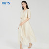 NUTS夏季新款优雅气质V领高腰显瘦大摆短袖连衣裙女428103412 商品缩略图1