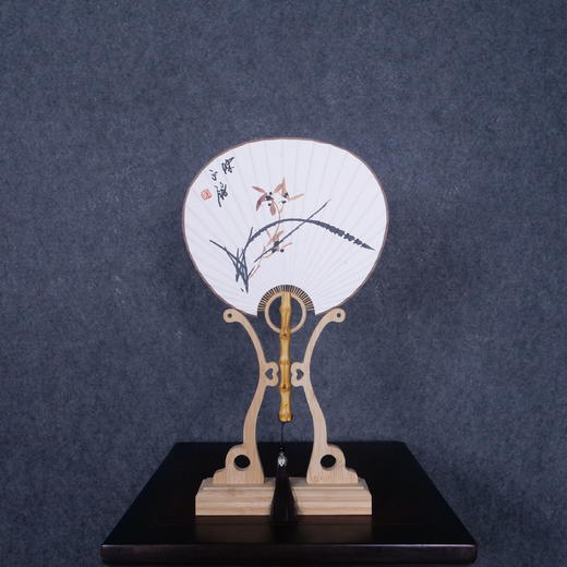 陈永锵《兰花》国画原作20CM*25CM 手绘宣纸团扇花鸟作品 商品图3
