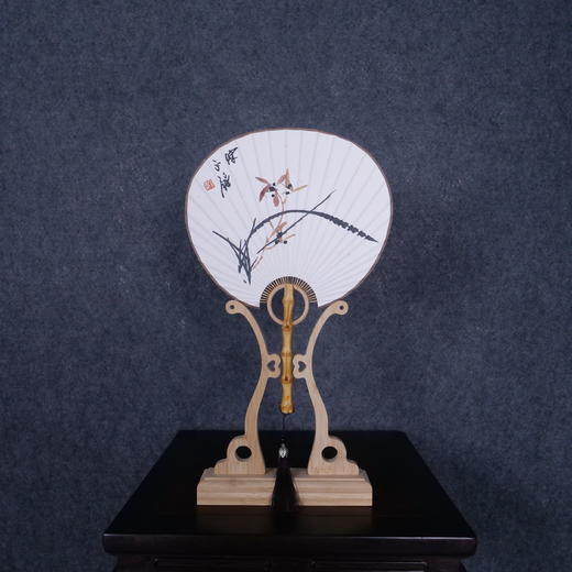 陈永锵《兰花》国画原作20CM*25CM 手绘宣纸团扇花鸟作品 商品图5