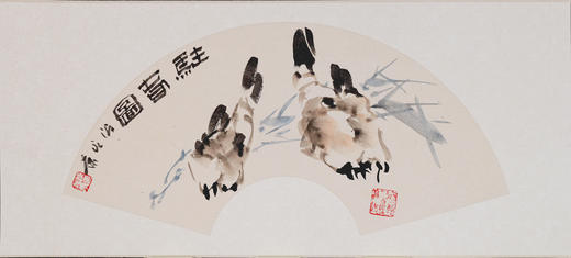 陈永康《驻春图》国画原作30CM*60CM 手绘卡纸扇面花鸟作品 商品图5