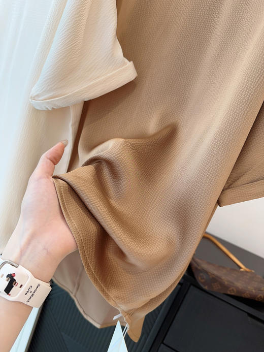 品牌订单真桑蚕丝天丝醋酸一字领上衣简约高级 商品图14