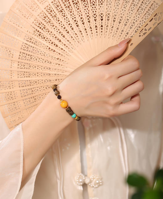 【沉香溯源】松韵榴华沉香手串约8mm棋楠珠约6mm棋楠珠约10mm蜜蜡约6mm菱镁矿约5mm石榴石约6mm和田玉S925银镀金 BCCSDIY04 特殊商品请在收货之后48小时内申请退换货过期不予处理 商品图3