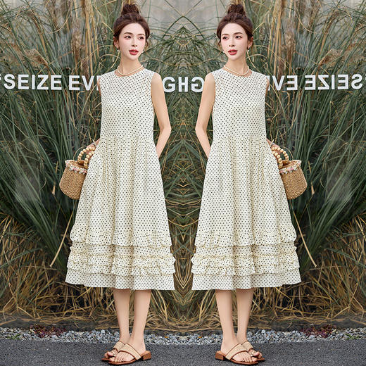 时尚波点，无袖背心连衣裙 &M50071 商品图0