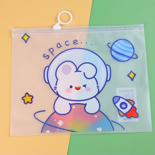 加厚透明防水拉边袋卡通PVC学生试卷收纳袋指环拉链笔袋小文件袋 商品图4