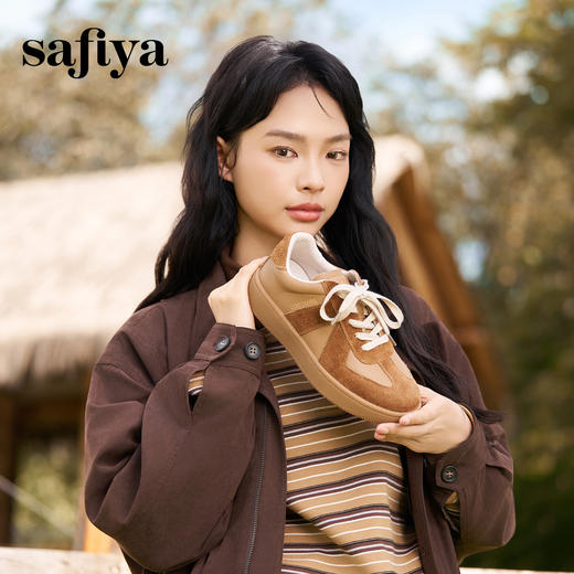 预售|Safiya/索菲娅2025秋冬美拉德复古休闲轻便时尚百搭平底德训鞋SFD3112094 商品图10