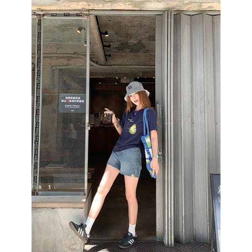 <曾小咸推荐>梨子印花短袖T恤夏宽松圆领上衣 商品图4