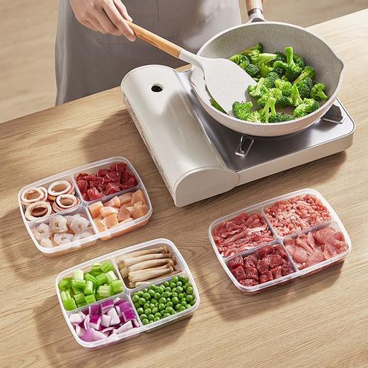 冻肉4分格冰箱收纳盒食物分装葱姜备菜保鲜盒储藏盒 商品图5