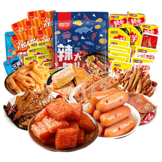 盐津铺子零食组合辣卤零食礼包 237g 30包+大片芒果干 160g 商品图0
