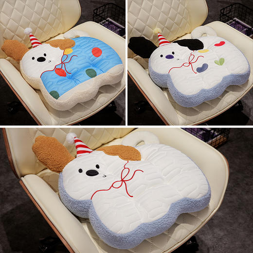 自然醒翘耳小狗乳胶方块坐垫夏季高中生凳子新款冰子板坐垫丝教室专用QYL 商品图9