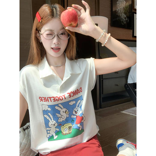 <曾小咸推荐>3.30现货秒杀 ！微信超特价！卡通印花翻领短袖T恤 日常129.99 立减70 秒杀59.99！！ 商品图2