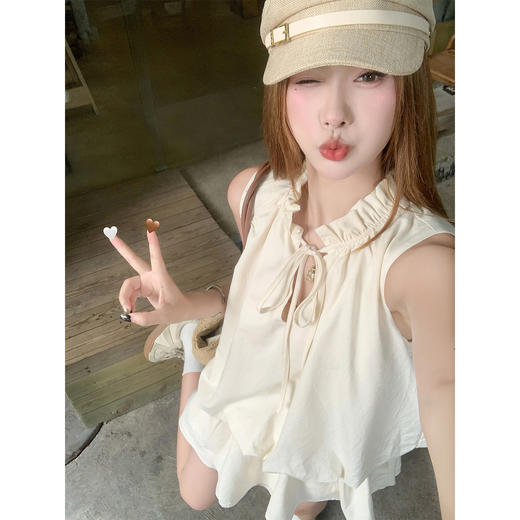 <曾小咸推荐>韩系系带花苞水母无袖连衣短裙 商品图1