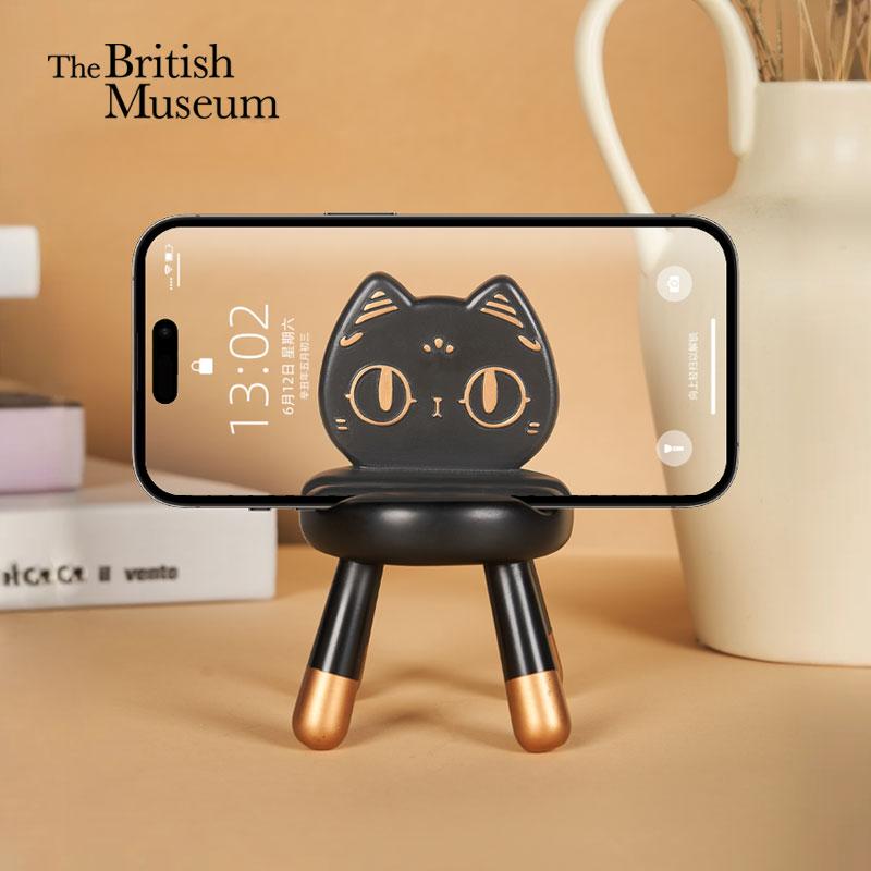 大英博物馆巴斯特萌猫手机支架桌面小板凳2025新款小椅子小巧便携可爱