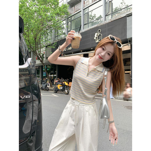 <曾小咸推荐>3.30现货秒杀 ！微信超特价！韩版POLO领无袖针织T恤 日常139.99 立减80 秒杀59.99！！ 商品图2